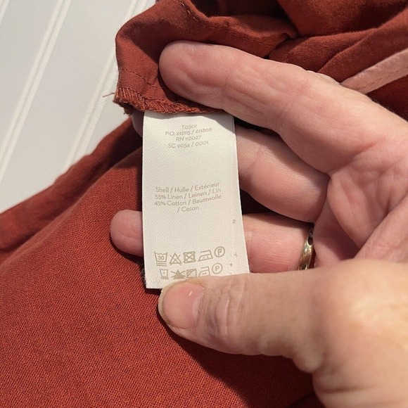 Boden Rust Linen Paperbag Waist Shorts Size 2 - Picture 4 of 5